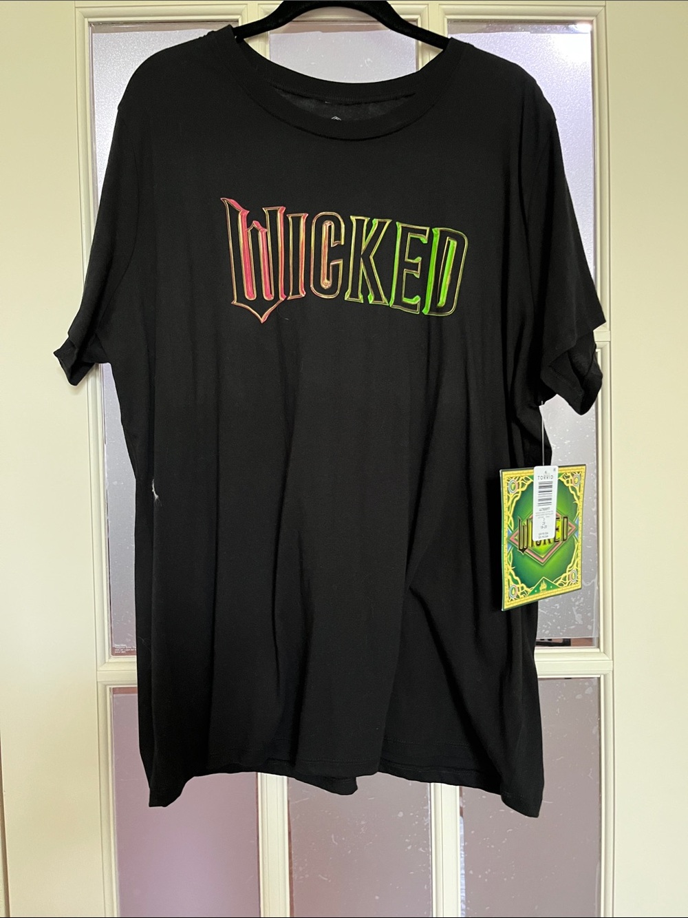 torrid Black 'Wicked' Graphic Tee with Red and Green Ombre Logo